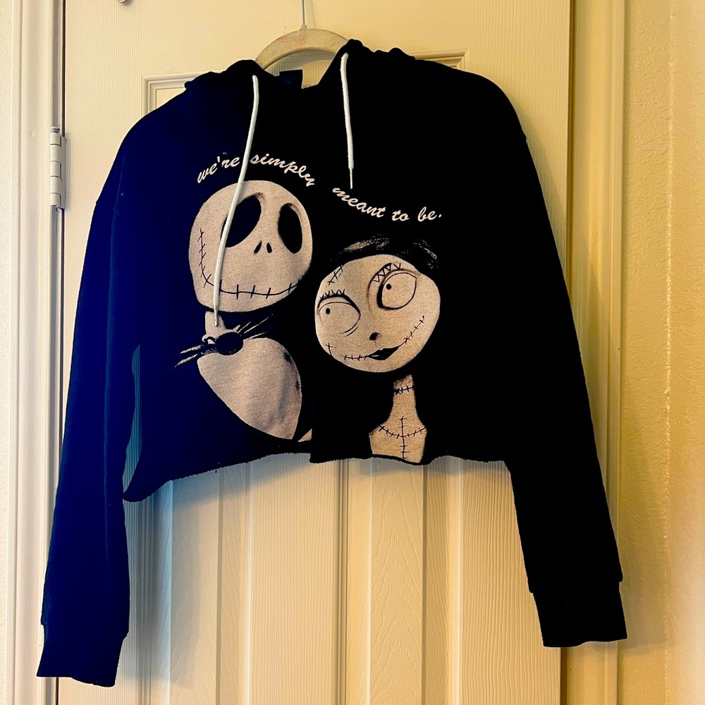 Nightmare before Christmas cropped hoodie